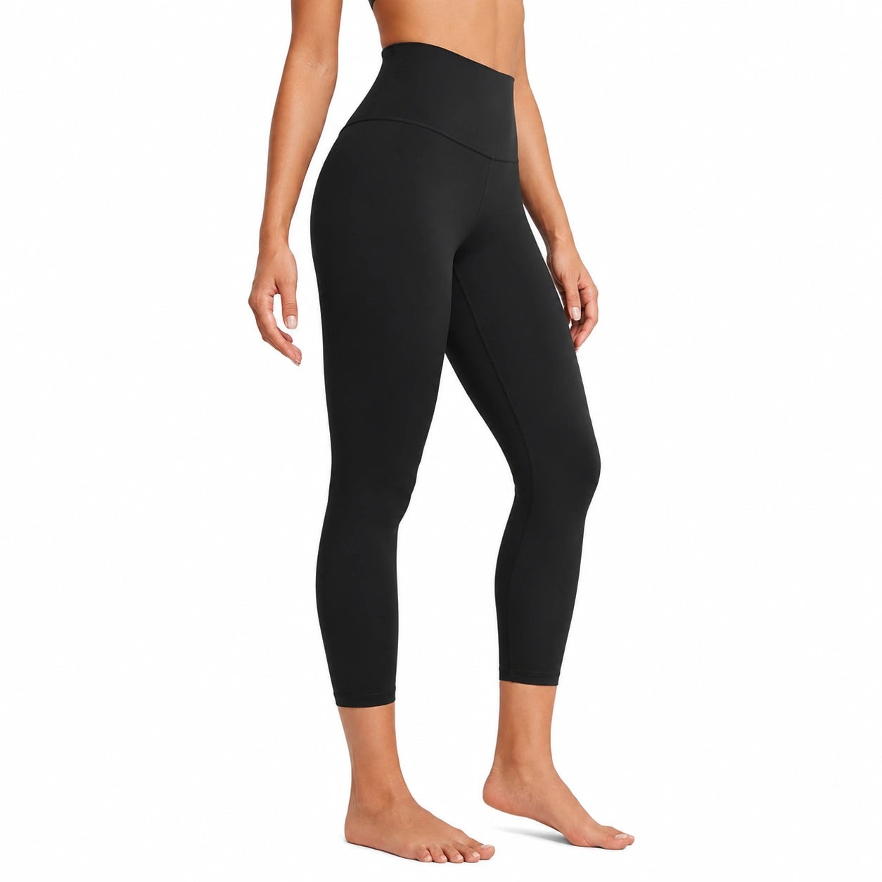 Leggings sportivi donna S neri in tessuto elasticizzato a vita alta