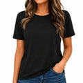 T-shirt donna taglia S in tessuto nero per uso quotidiano stile basic