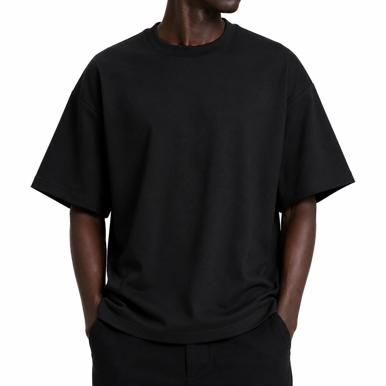 T-shirt uomo taglia L in cotone nero - vestibilità oversize casual